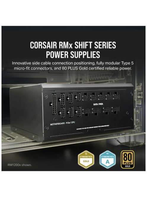 CORSAIR Tápegység Moduláris, RM750x SHIFT, 750W, 14cm, ATX, BOX, 80+ Gold