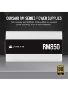 CORSAIR Tápegység Moduláris, RM White Series™ RM850, 850W, ATX, BOX, 80+ Gold, fehér