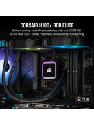 CORSAIR CPU hűtő iCUE H100x RGB ELITE (vízhűtés), 2 Ventilátoros, LGA1700 támogatással, fekete