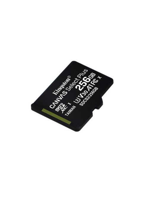 KINGSTON Memóriakártya MicroSDXC 256GB Canvas Select Plus 100R A1 C10 Adapter nélkül