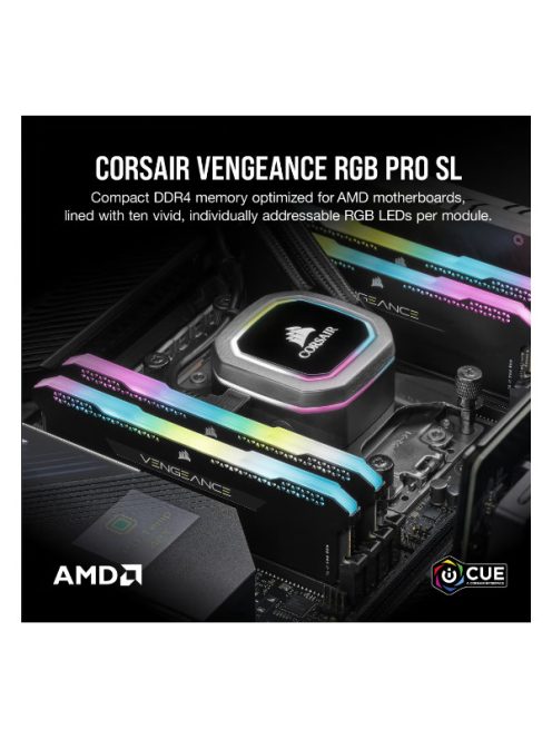 CORSAIR Memória VENGEANCE RGB PRO DDR4 32GB 3600MHz C18 SL (Kit of 2), SPD 2666MHz, fekete