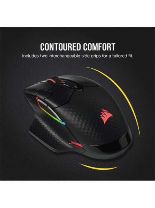 CORSAIR Vezetékes/Vezeték Nélküli Egér Gaming, DARK CORE RGB PRO, 8 programozható gomb, RGB, 18000dpi, fekete
