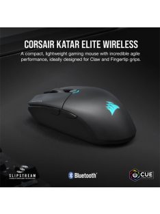   CORSAIR Vezetékes/Vezeték Nélküli Egér Gaming, KATAR ELITE, 6 programozható gomb, RGB Világítás, 26000dpi, fekete