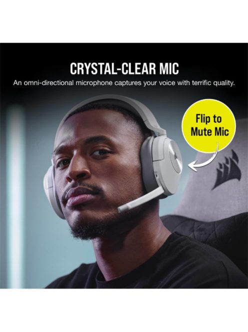 CORSAIR Vezeték Nélküli Headset, HS55 WIRELESS Gaming, 7.1 Hangzás, fehér