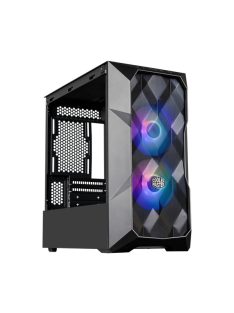   COOLER MASTER Ház Micro ATX MasterBox TD300 MESH, 2db ARGB Ventilátorral, Tápegység nélkül, Edzett Üveg, fekete