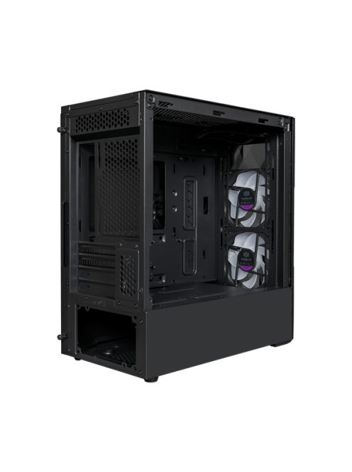 COOLER MASTER Ház Micro ATX MasterBox TD300 MESH, 2db ARGB Ventilátorral, Tápegység nélkül, Edzett Üveg, fekete