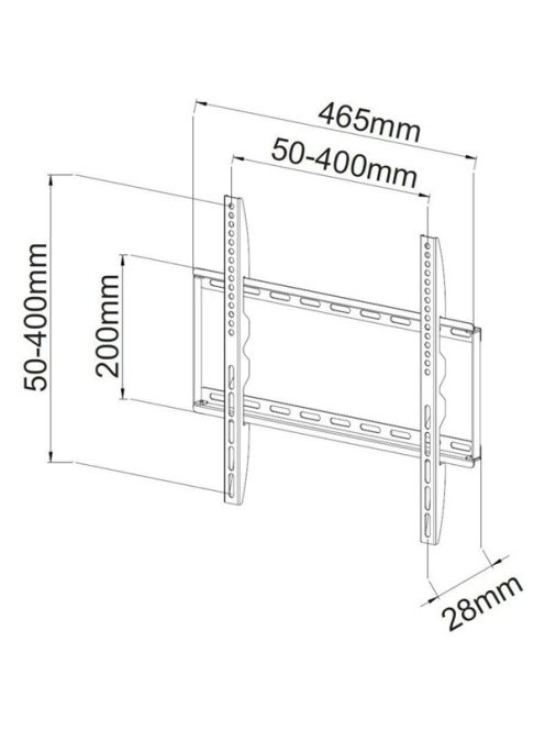 TECHLY ICA-PLB 162M fix fali konzol, 23-55" LCD kijelzőhöz, ultra slim, fekete