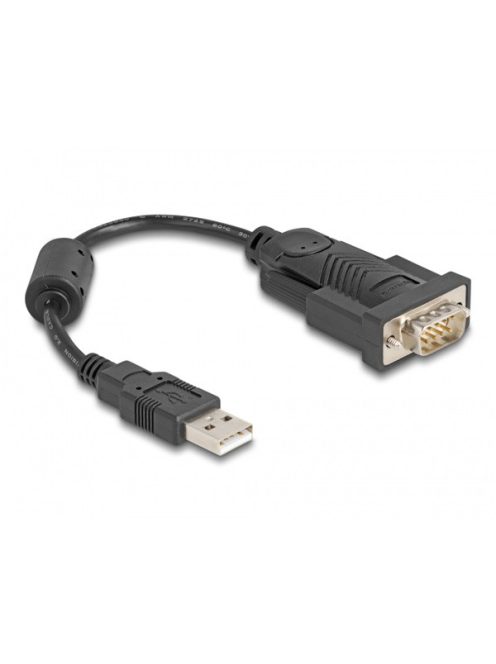 DELOCK Átalakító USB 2.0 Type-A > 1x soros RS-232 D-Sub 9 pin male ferrit maggal 0.25m