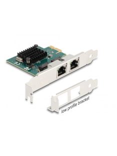   DELOCK PCI-E x1 Bővítőkártya > 2x RJ45 Gigabit LAN BCM