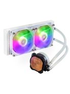 COOLER MASTER CPU hűtő MASTERLIQUID 240L CORE ARGB (vízhűtés), 2 Ventilátoros, LGA1700 támogatással, fehér