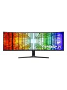 SAMSUNG Ívelt VA monitor 49" S95UA, 5120:1440, 32:9, 400cd/m2, 4ms, 2xHDMI/DisplayPort/3xUSB/USB-C/LAN, hangszóró