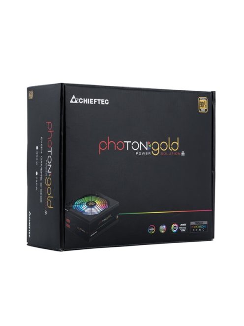 CHIEFTEC Tápegység Moduláris Photon 650W RGB világítás BOX Gold