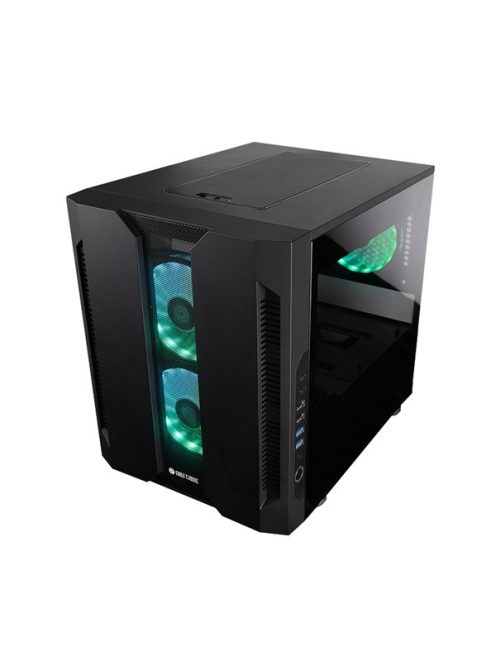 CHIEFTEC Ház Gaming Chieftronic M2 GM-02B-OP, mATX, 3xRGB Ventillátor + RGB Kontroller, Edzett Üveg oldalak, fekete