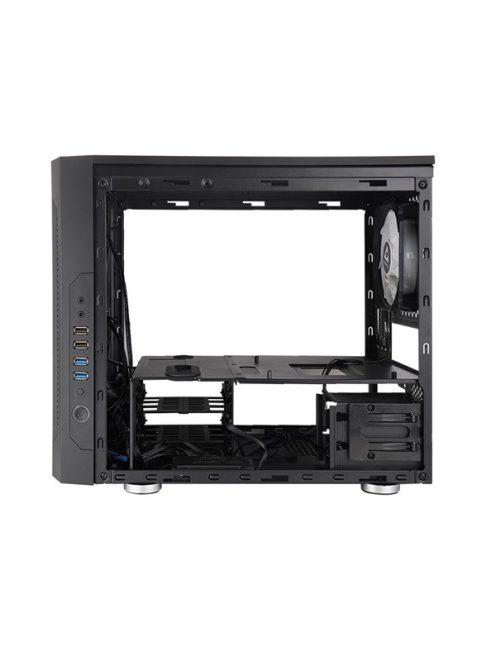 CHIEFTEC Ház Gaming Chieftronic M2 GM-02B-OP, mATX, 3xRGB Ventillátor + RGB Kontroller, Edzett Üveg oldalak, fekete