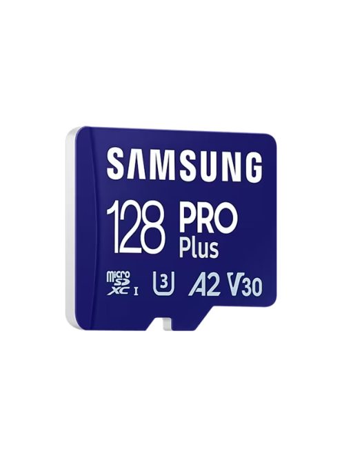 SAMSUNG Memóriakártya, PRO Plus microSDXC kártya 128GB, CLASS 10, UHS-I, U3, V30, A2, + Adapter, R180/W130