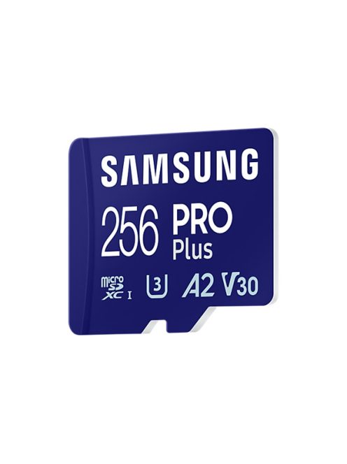 SAMSUNG Memóriakártya, PRO Plus microSDXC kártya 256GB, CLASS 10, UHS-I, U3, V30, A2, + Adapter, R180/W130