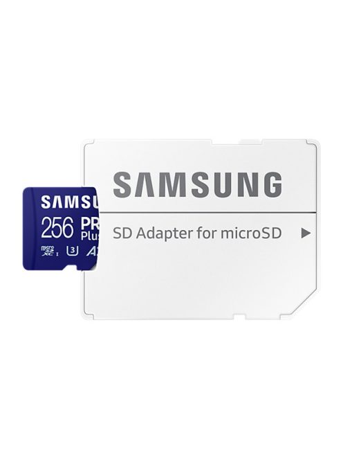 SAMSUNG Memóriakártya, PRO Plus microSDXC kártya 256GB, CLASS 10, UHS-I, U3, V30, A2, + Adapter, R180/W130