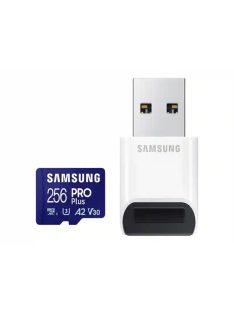   SAMSUNG Memóriakártya, PRO Plus + Reader microSDXC 256GB, CLASS 10, UHS-I, U3, V30, A2, R180/W130