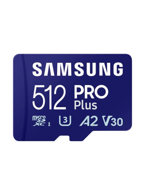 SAMSUNG Memóriakártya, PRO Plus + Reader microSDXC 512GB, CLASS 10, UHS-I, U3, V30, A2, R180/W130