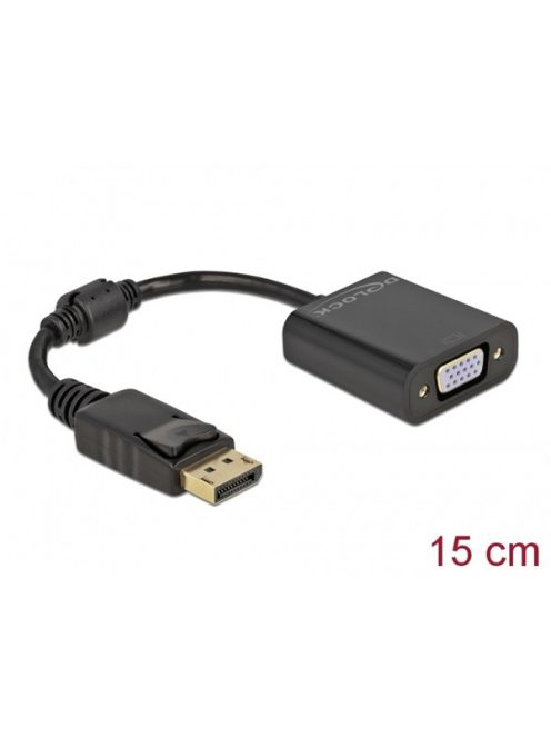 DELOCK Átalakító DisplayPort 1.2 male > VGA female fekete