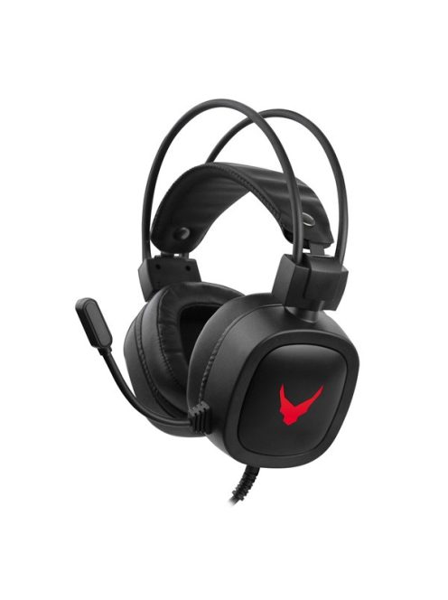 VARR sztereó gaming fejhallgató, VH-6020, over-ear headset, LED háttérvilágítás, jack, USB, fekete