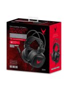 VARR sztereó gaming fejhallgató, VH-6020, over-ear headset, LED háttérvilágítás, jack, USB, fekete