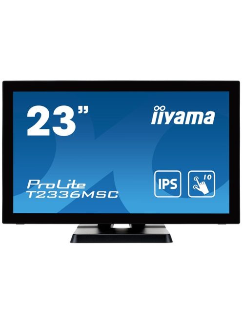 iiyama touch monitor, 23,8", 1920x1080, 16:9, 215cd, 5ms, 1000:1, DVI/VGA/HDMI, hangszóró, T2336MSC-B3