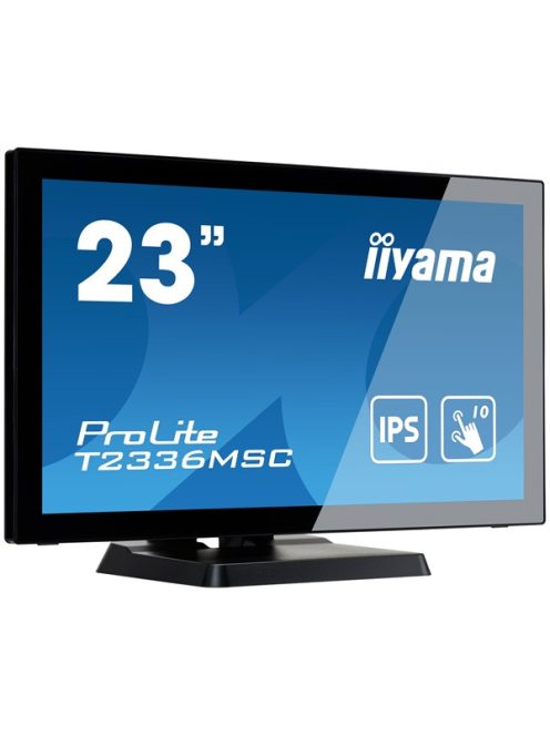iiyama touch monitor, 23,8", 1920x1080, 16:9, 215cd, 5ms, 1000:1, DVI/VGA/HDMI, hangszóró, T2336MSC-B3