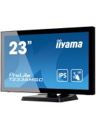 iiyama touch monitor, 23,8", 1920x1080, 16:9, 215cd, 5ms, 1000:1, DVI/VGA/HDMI, hangszóró, T2336MSC-B3