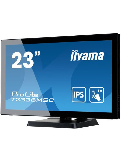 iiyama touch monitor, 23,8", 1920x1080, 16:9, 215cd, 5ms, 1000:1, DVI/VGA/HDMI, hangszóró, T2336MSC-B3