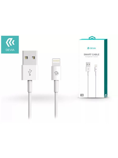 DEVIA APPLE IPHONE LIGHTNING USB TÖLTŐ- ÉS ADATKÁBEL 1 M-ES VEZETÉKKEL - SMART CABLE LIGHTNING - WHITE