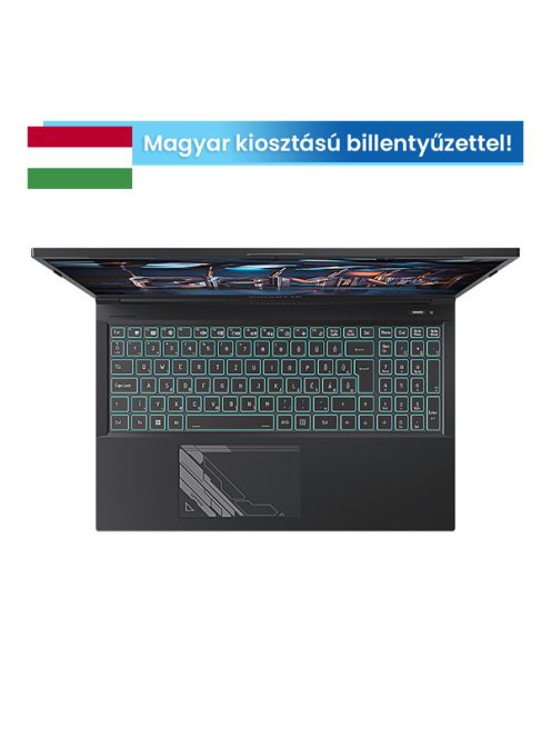 GIGABYTE G5 KF 15.6" FHD (144Hz), Intel Core i5-12500H (12C/4.5Ghz), 16GB, 512GB SSD, RTX 4060, Magyar billentyű