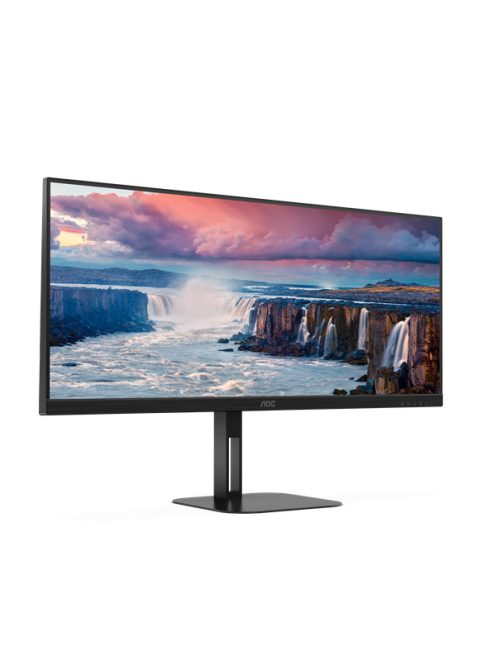 AOC VA monitor U34V5C/BK, 3440x1440, 21:9, 300cd/m2, 1ms, HDMI/DisplayPort/USB-C/4xUSB, hangszóró