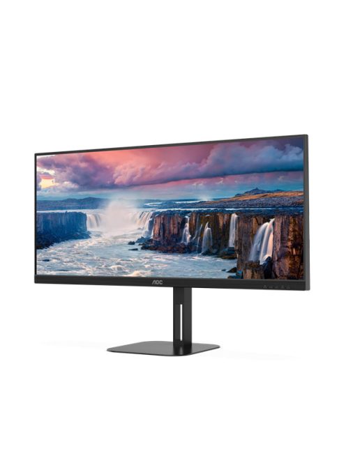 AOC VA monitor U34V5C/BK, 3440x1440, 21:9, 300cd/m2, 1ms, HDMI/DisplayPort/USB-C/4xUSB, hangszóró