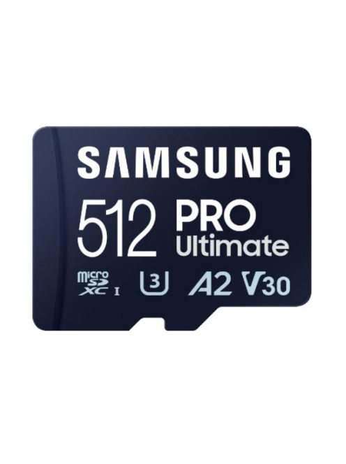 SAMSUNG Memóriakártya, PRO Ultimate microSD 512GB, Class 10, V30, A2, Grade 3 (U3), R200/W130