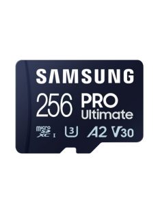   SAMSUNG Memóriakártya, PRO Ultimate microSD with Reader 256GB, Class 10, V30, A2, Grade 3 (U3), R200/W130, +Adapter