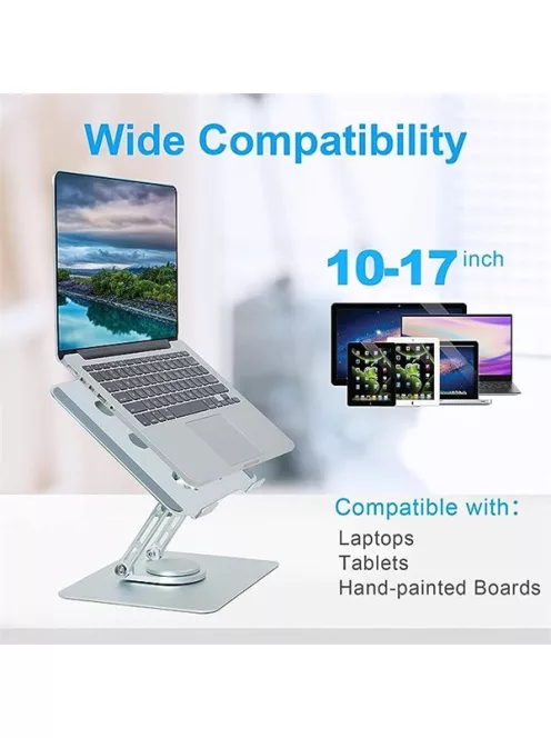 BLACKBIRD Notebook Állvány, 360 fokban forgatható alumínium ezüst