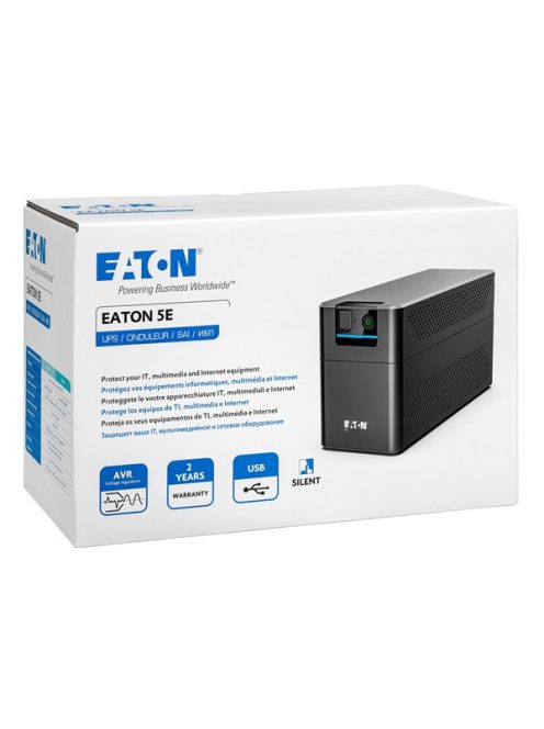 EATON UPS 5E900UD, 5e Gen2, USB DIN, 900VA/480W, Input: Schuko, Output: 2xDIN, Line-interaktív szünetmentes, AVR, torony