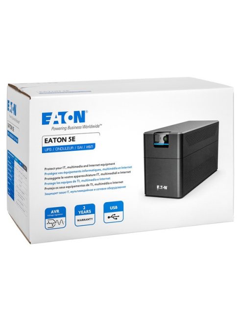 EATON UPS 5E1200UI, Gen2, USB IEC, 1200VA/660W, In: C14, Out: 6xC13, Line-interaktív szünetmentes, AVR, torony