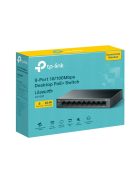 TP-LINK Switch 9x100Mbps (8xPOE+) Fémházas Asztali, LS109P