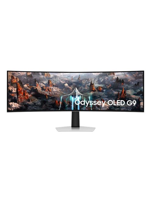 SAMSUNG Ívelt Gaming 240Hz OLED monitor 49" G93SC, 5120x1440, 32:9, 250cd/m2, 0.03ms, HDMI/MicroHDMI/DP/3xUSB, hangszóró