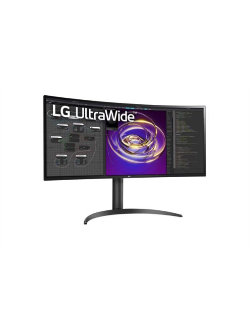 LG Ívelt IPS monitor 34" 34WP85CP-B, 3440x1440, 21:9, 300cd/m2, 5ms, 2xHDMI/DisplayPort/USB-C/2xUSB, hangszóró