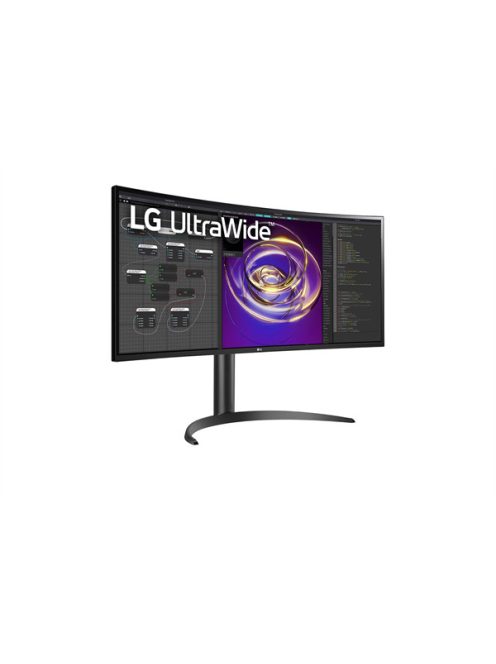 LG Ívelt IPS monitor 34" 34WP85CP-B, 3440x1440, 21:9, 300cd/m2, 5ms, 2xHDMI/DisplayPort/USB-C/2xUSB, hangszóró