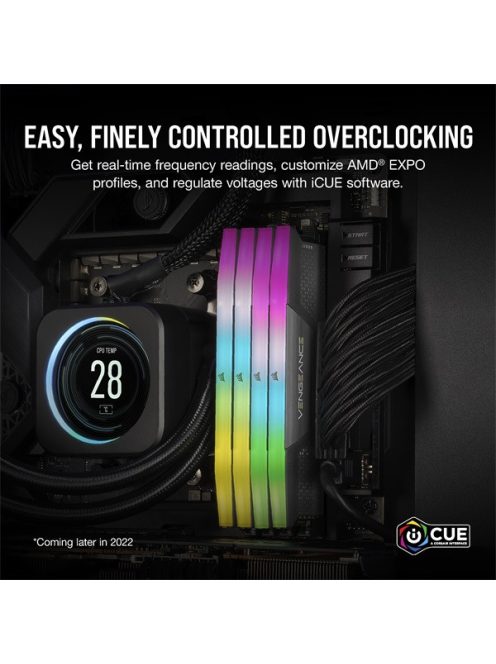 CORSAIR Memória VENGEANCE RGB DDR5 32GB 6000MHz CL36, AMD EXPO (Kit of 2), szürke