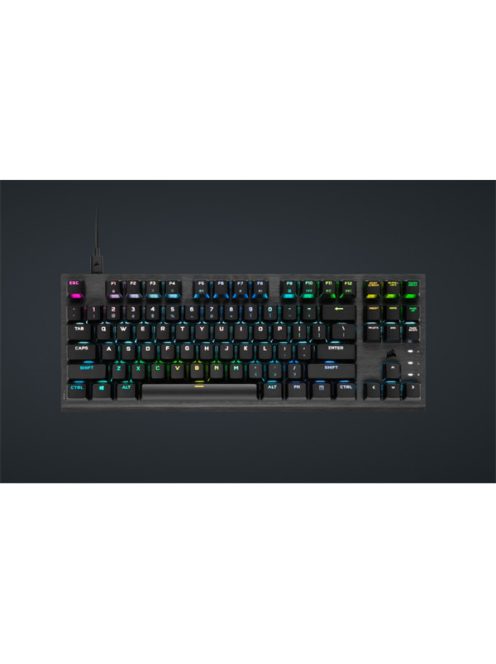 CORSAIR Vezetékes Billentyűzet Gaming, K60 PRO TKL RGB, Optical-Mechanical, Alumínium keret, US, fekete