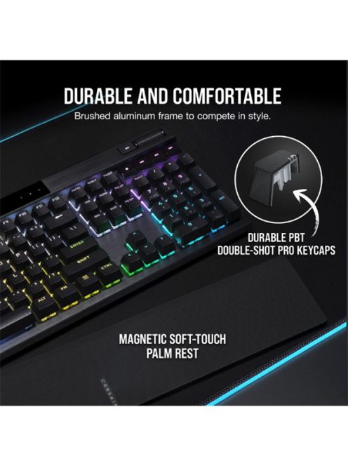 CORSAIR Vezetékes Billentyűzet Gaming, K70 RGB PRO, Mechanikus, CHERRY MX Red switch, Alumínium keret, US, szürke