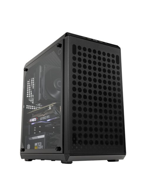 COOLER MASTER Ház Micro ATX MASTERBOX Q300L V2, 1 Ventillátorral, Tápegység nélkül, fekete