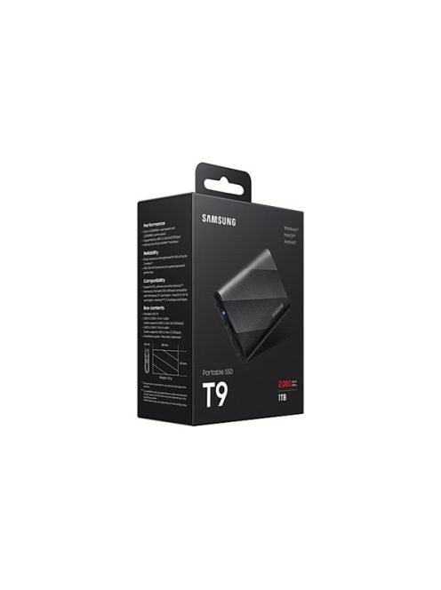 SAMSUNG Portable SSD T9 USB 3.2 Gen 2x2 1TB, Black