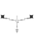 MULTIBRACKETS Asztali konzol (2 képernyős), M VESA Deskmount Officeline Dual White (15-30", max.VESA: 100x100 mm, 8 kg)