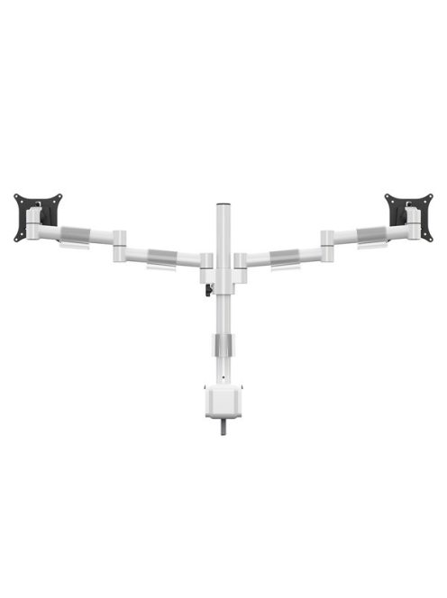 MULTIBRACKETS Asztali konzol (2 képernyős), M VESA Deskmount Officeline Dual White (15-30", max.VESA: 100x100 mm, 8 kg)